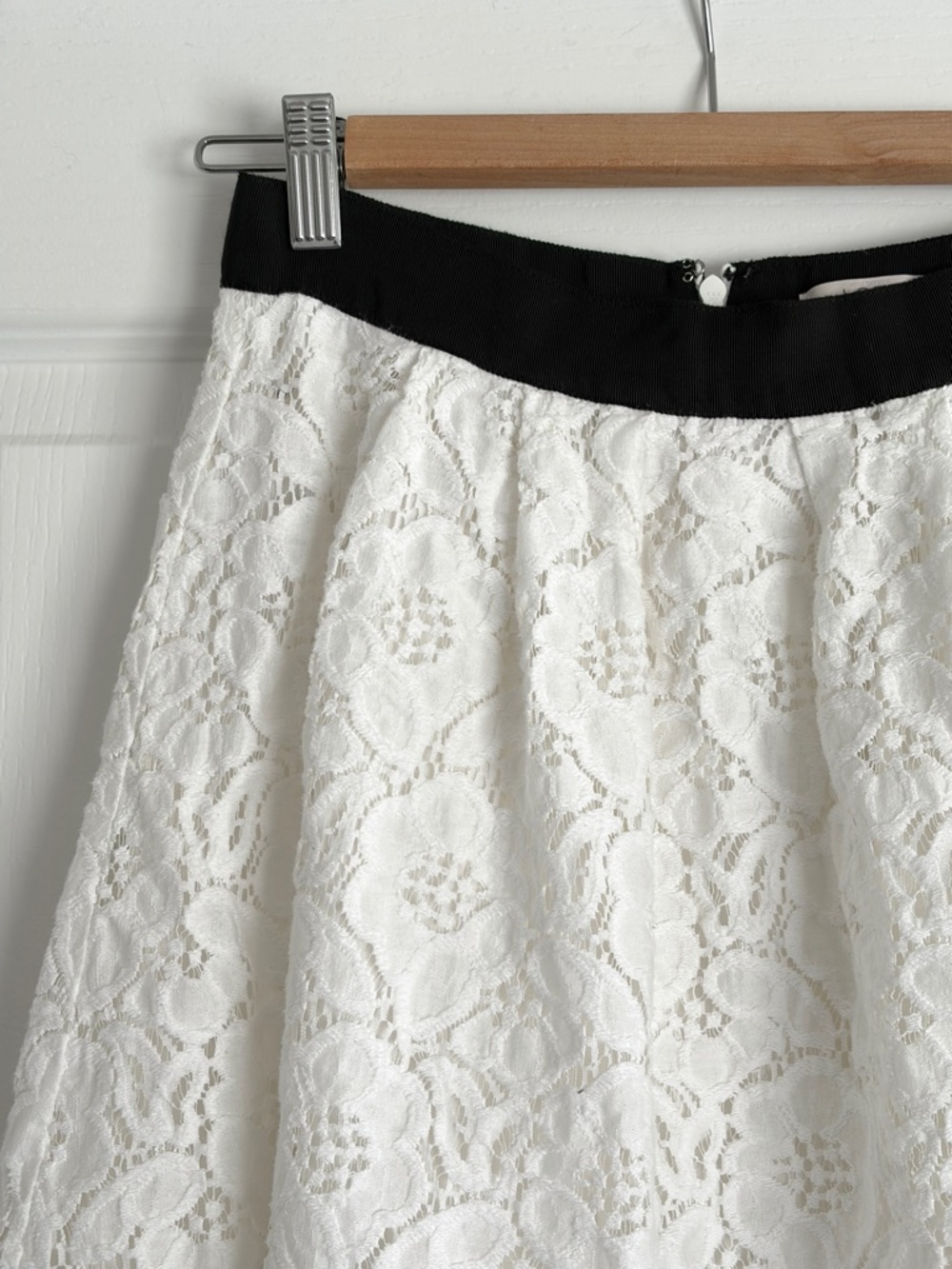 Loft White Floral Skirt